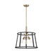 Pendant Nuvo 60-6642 Chassis - 3 Light - Pendant Fixture - Copper Brushed Brass Finish with Matte Black Frame Nuvo