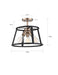 Semi Flush Nuvo 60-6643 Chassis - 3 Light - Semi-Flush Mount Fixture - Copper Brushed Brass Finish with Matte Black Frame Nuvo