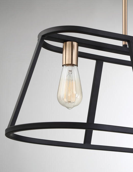 Island Pendant Nuvo 60-6644 Chassis - 4 Light - Island Pendant Fixture - Copper Brushed Brass Finish with Matte Black Frame Nuvo