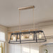 Island Pendant Nuvo 60-6644 Chassis - 4 Light - Island Pendant Fixture - Copper Brushed Brass Finish with Matte Black Frame Nuvo