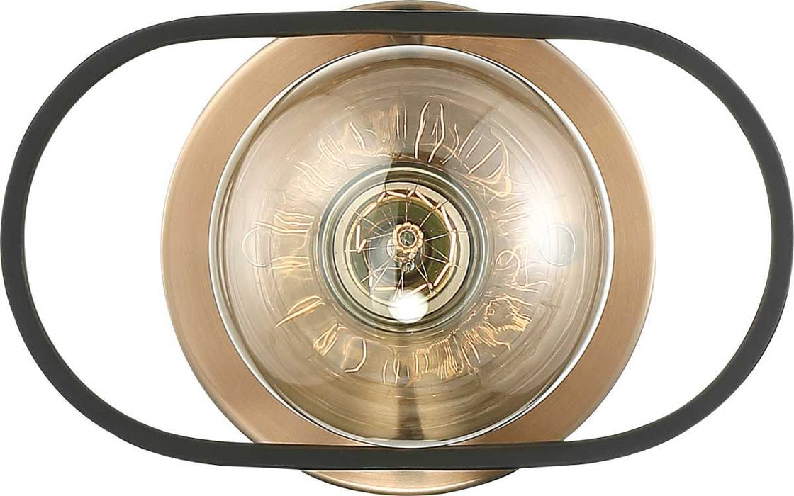 Sconce Nuvo 60-6651 Chassis - 1 Light - Wall Sconce - Copper Brushed Brass Finish with Matte Black Frame Nuvo