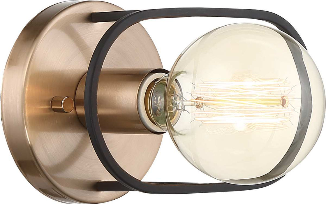 Sconce Nuvo 60-6651 Chassis - 1 Light - Wall Sconce - Copper Brushed Brass Finish with Matte Black Frame Nuvo