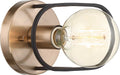 Sconce Nuvo 60-6651 Chassis - 1 Light - Wall Sconce - Copper Brushed Brass Finish with Matte Black Frame Nuvo