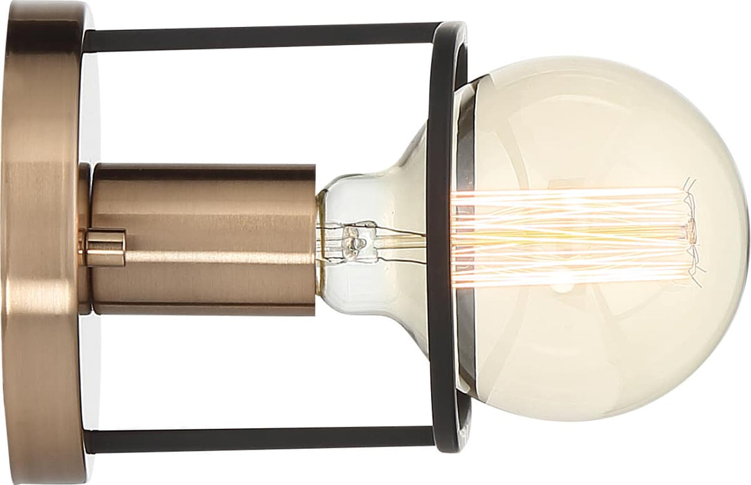Sconce Nuvo 60-6651 Chassis - 1 Light - Wall Sconce - Copper Brushed Brass Finish with Matte Black Frame Nuvo