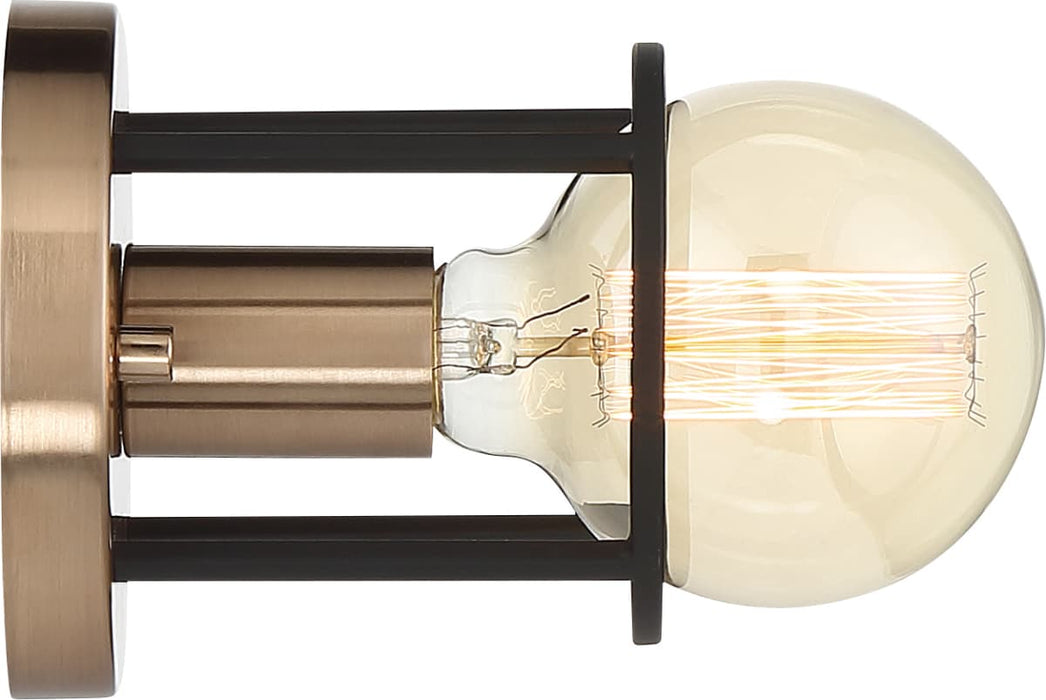 Sconce Nuvo 60-6651 Chassis - 1 Light - Wall Sconce - Copper Brushed Brass Finish with Matte Black Frame Nuvo