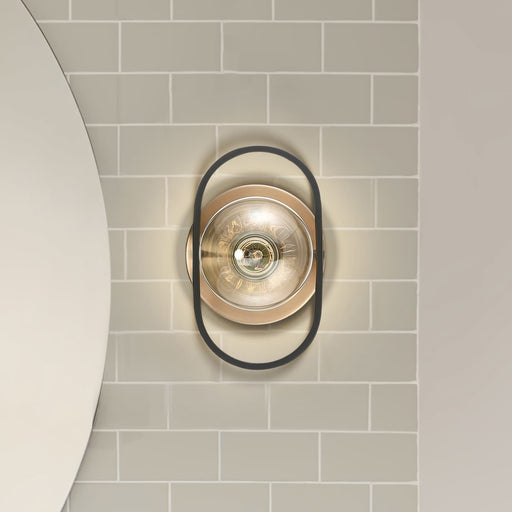 Sconce Nuvo 60-6651 Chassis - 1 Light - Wall Sconce - Copper Brushed Brass Finish with Matte Black Frame Nuvo