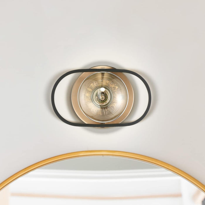 Sconce Nuvo 60-6651 Chassis - 1 Light - Wall Sconce - Copper Brushed Brass Finish with Matte Black Frame Nuvo