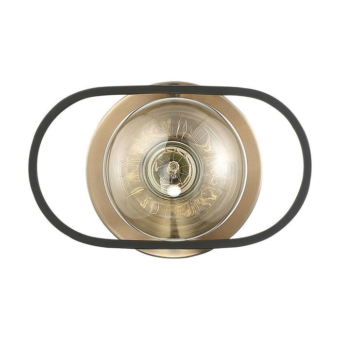 Sconce Nuvo 60-6651 Chassis - 1 Light - Wall Sconce - Copper Brushed Brass Finish with Matte Black Frame Nuvo
