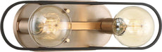 Vanity Nuvo 60-6652 Chassis - 2 Light - Vanity - Copper Brushed Brass Finish with Matte Black Frame Nuvo