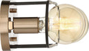 Vanity Nuvo 60-6652 Chassis - 2 Light - Vanity - Copper Brushed Brass Finish with Matte Black Frame Nuvo