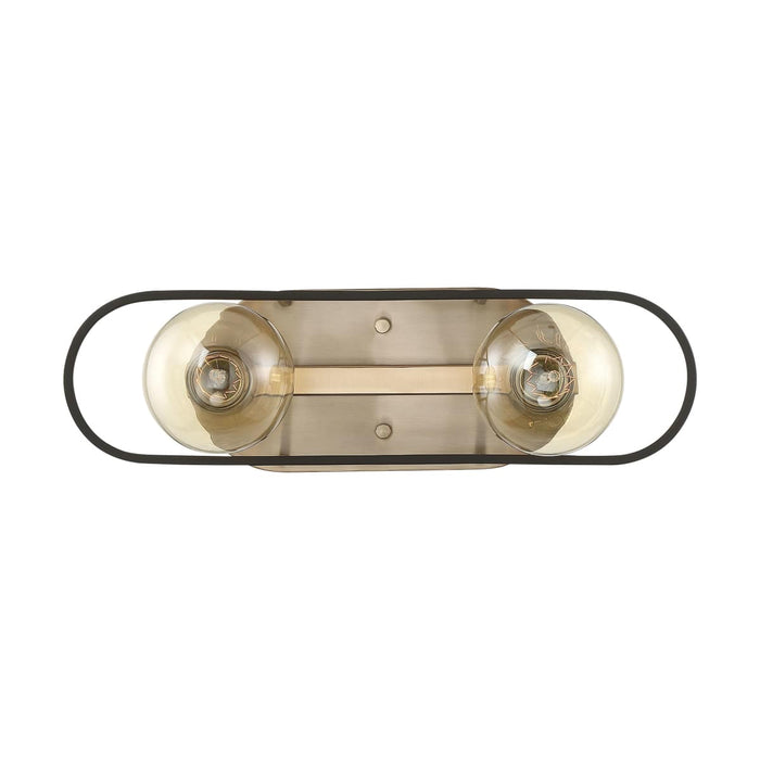Vanity Nuvo 60-6652 Chassis - 2 Light - Vanity - Copper Brushed Brass Finish with Matte Black Frame Nuvo