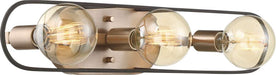 Vanity Nuvo 60-6653 Chassis - 3 Light - Vanity - Copper Brushed Brass Finish with Matte Black Frame Nuvo