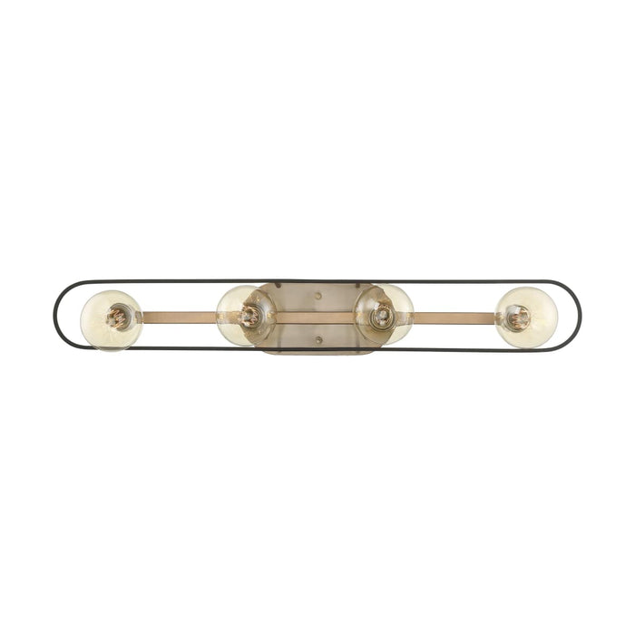 Vanity Nuvo 60-6654 Chassis - 4 Light - Vanity - Copper Brushed Brass Finish with Matte Black Frame Nuvo