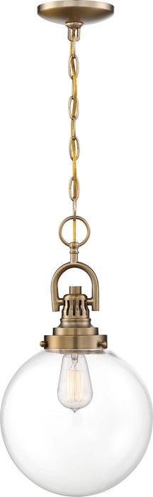 Pendant Nuvo 60-6671 Skyloft - 1 Light - Pendant Fixture - Burnished Brass Finish with Clear Glass Nuvo