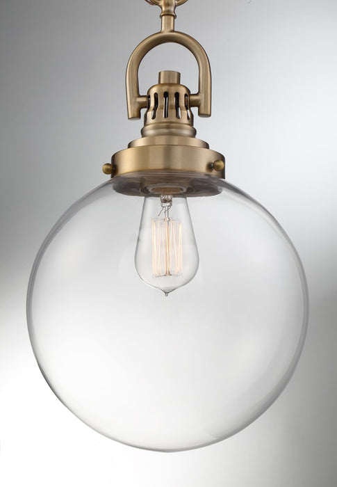 Pendant Nuvo 60-6671 Skyloft - 1 Light - Pendant Fixture - Burnished Brass Finish with Clear Glass Nuvo