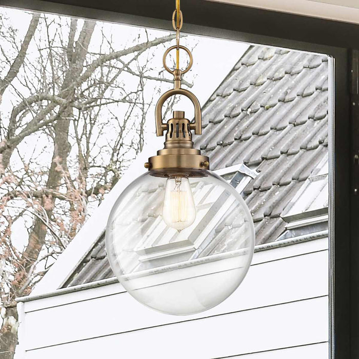 Pendant Nuvo 60-6671 Skyloft - 1 Light - Pendant Fixture - Burnished Brass Finish with Clear Glass Nuvo