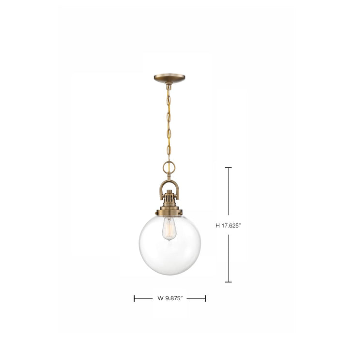 Pendant Nuvo 60-6671 Skyloft - 1 Light - Pendant Fixture - Burnished Brass Finish with Clear Glass Nuvo