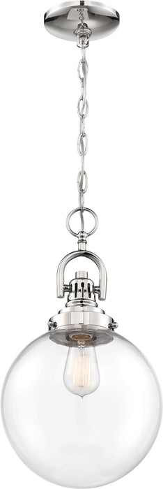Pendant Nuvo 60-6672 Skyloft - 1 Light - Pendant Fixture - Polished Nickel Finish with Clear Glass Nuvo