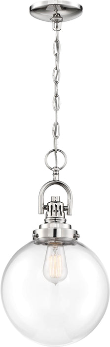 Pendant Nuvo 60-6672 Skyloft - 1 Light - Pendant Fixture - Polished Nickel Finish with Clear Glass Nuvo