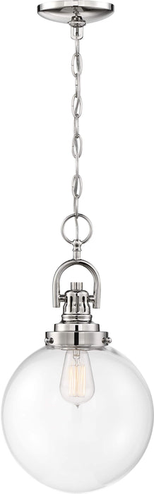 Pendant Nuvo 60-6672 Skyloft - 1 Light - Pendant Fixture - Polished Nickel Finish with Clear Glass Nuvo