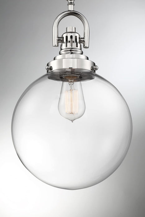 Pendant Nuvo 60-6672 Skyloft - 1 Light - Pendant Fixture - Polished Nickel Finish with Clear Glass Nuvo