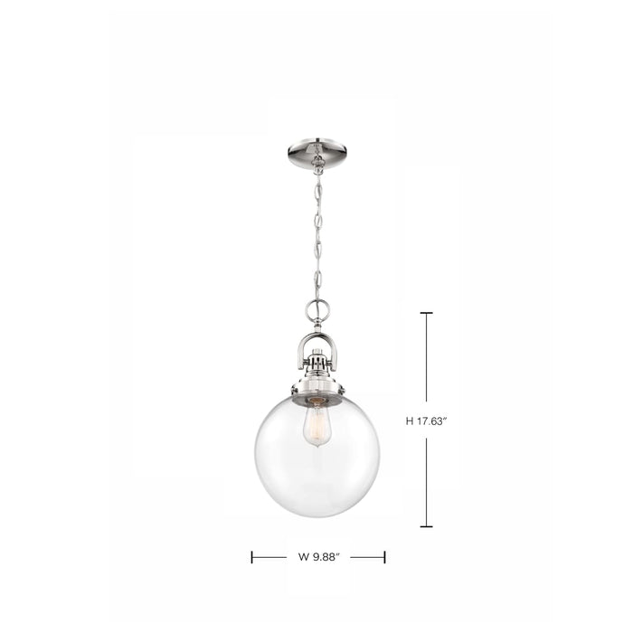 Pendant Nuvo 60-6672 Skyloft - 1 Light - Pendant Fixture - Polished Nickel Finish with Clear Glass Nuvo