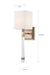 Sconce Nuvo 60-6681 Thompson - 1 Light - Wall Sconce - Burnished Brass Finish with White Linen Shade Nuvo
