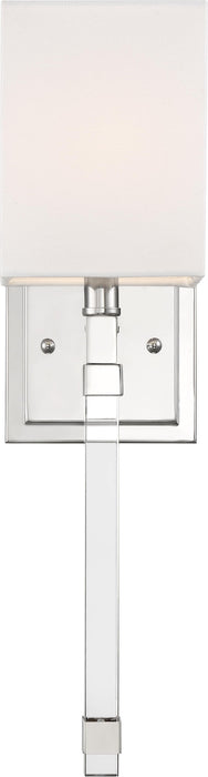 Sconce Nuvo 60-6682 Thompson - 1 Light - Wall Sconce - Polished Nickel Finish with White Linen Shade Nuvo