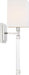 Sconce Nuvo 60-6682 Thompson - 1 Light - Wall Sconce - Polished Nickel Finish with White Linen Shade Nuvo