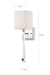 Sconce Nuvo 60-6682 Thompson - 1 Light - Wall Sconce - Polished Nickel Finish with White Linen Shade Nuvo