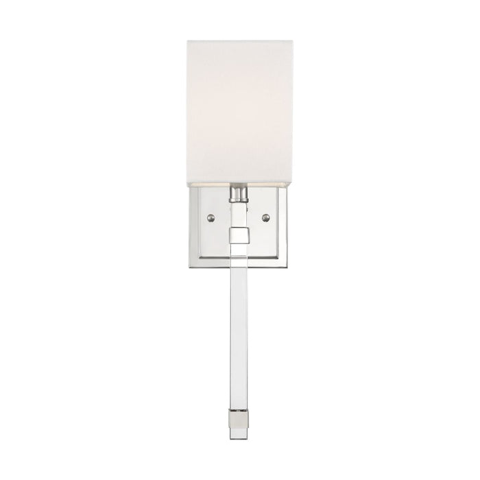 Sconce Nuvo 60-6682 Thompson - 1 Light - Wall Sconce - Polished Nickel Finish with White Linen Shade Nuvo