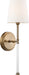 Sconce Nuvo 60-6687 Olmstead - 1 Light - Wall Sconce - Burnished Brass Finish with White Linen Shade Nuvo