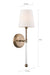 Sconce Nuvo 60-6687 Olmstead - 1 Light - Wall Sconce - Burnished Brass Finish with White Linen Shade Nuvo