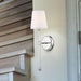 Sconce Nuvo 60-6688 Olmstead - 1 Light - Wall Sconce - Polished Nickel Finish with White Linen Shade Nuvo