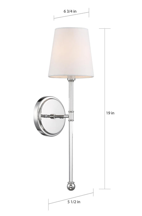 Sconce Nuvo 60-6688 Olmstead - 1 Light - Wall Sconce - Polished Nickel Finish with White Linen Shade Nuvo