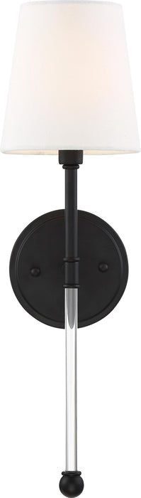 Sconce Nuvo 60-6689 Olmstead - 1 Light - Wall Sconce - Aged Bronze Finish with White Linen Shade Nuvo