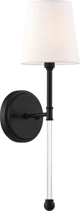 Sconce Nuvo 60-6689 Olmstead - 1 Light - Wall Sconce - Aged Bronze Finish with White Linen Shade Nuvo