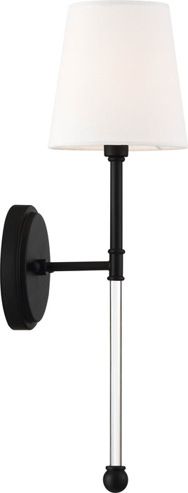 Sconce Nuvo 60-6689 Olmstead - 1 Light - Wall Sconce - Aged Bronze Finish with White Linen Shade Nuvo