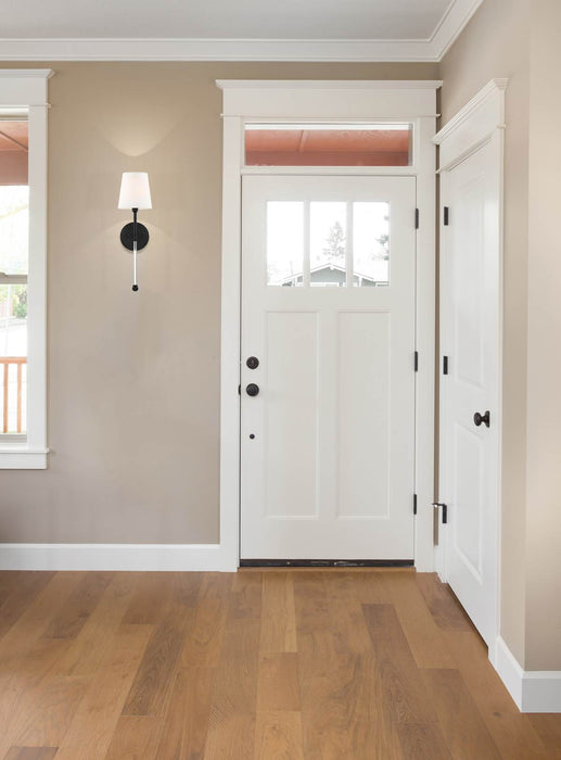 Sconce Nuvo 60-6689 Olmstead - 1 Light - Wall Sconce - Aged Bronze Finish with White Linen Shade Nuvo