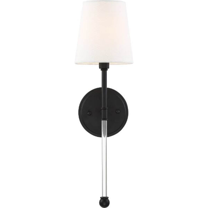 Sconce Nuvo 60-6689 Olmstead - 1 Light - Wall Sconce - Aged Bronze Finish with White Linen Shade Nuvo