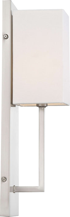 Sconce Nuvo 60-6691 Vesey - 1 Light - Wall Sconce - Brushed Nickel Finish with White Linen Shade Nuvo