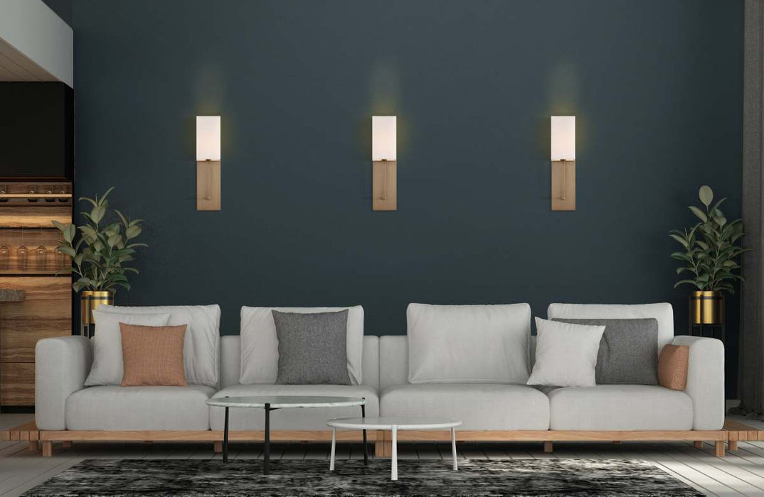 Sconce Nuvo 60-6692 Vesey - 1 Light - Wall Sconce - Burnished Brass Finish with White Linen Shade Nuvo