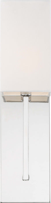 Sconce Nuvo 60-6693 Vesey - 1 Light - Wall Sconce - Polished Nickel Finish with White Linen Shade Nuvo