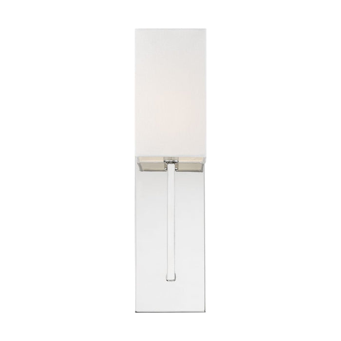 Sconce Nuvo 60-6693 Vesey - 1 Light - Wall Sconce - Polished Nickel Finish with White Linen Shade Nuvo