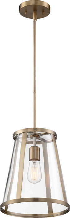 Pendant Nuvo 60-6697 Bruge - 1 Light - Pendant Fixture - Burnished Brass Finish with Clear Glass Nuvo