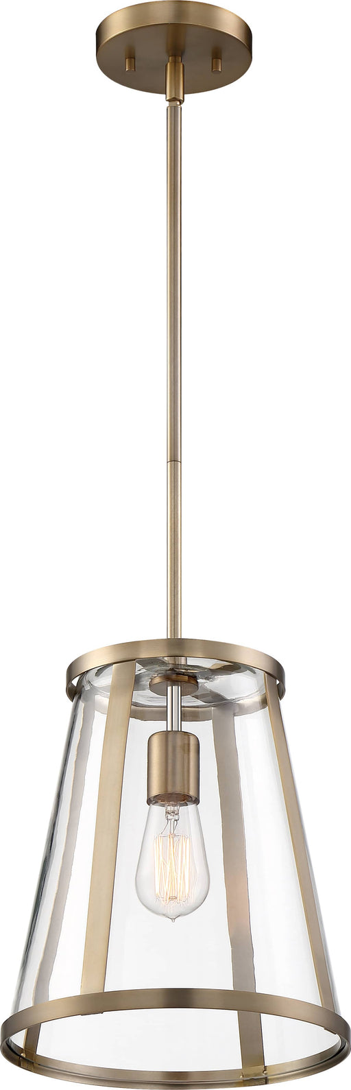 Pendant Nuvo 60-6697 Bruge - 1 Light - Pendant Fixture - Burnished Brass Finish with Clear Glass Nuvo