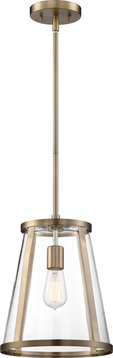 Pendant Nuvo 60-6697 Bruge - 1 Light - Pendant Fixture - Burnished Brass Finish with Clear Glass Nuvo