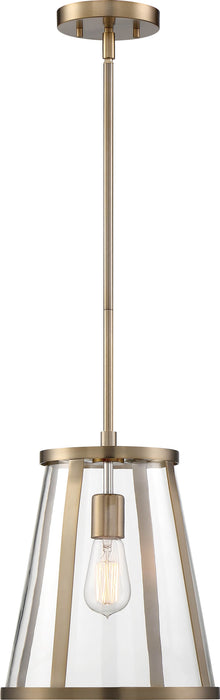 Pendant Nuvo 60-6697 Bruge - 1 Light - Pendant Fixture - Burnished Brass Finish with Clear Glass Nuvo