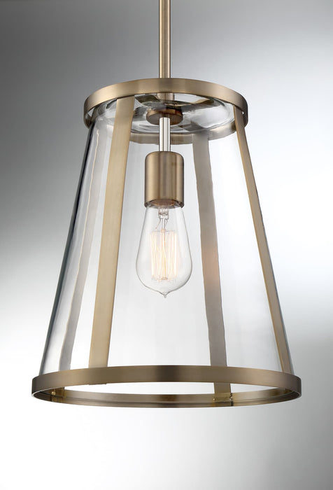 Pendant Nuvo 60-6697 Bruge - 1 Light - Pendant Fixture - Burnished Brass Finish with Clear Glass Nuvo
