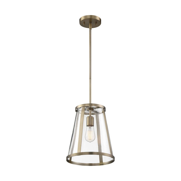Pendant Nuvo 60-6697 Bruge - 1 Light - Pendant Fixture - Burnished Brass Finish with Clear Glass Nuvo